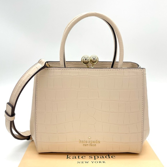 Kate Spade Amour Mini Frame Croco Leather Satchel Crossbody Bag - Picture 2 of 11